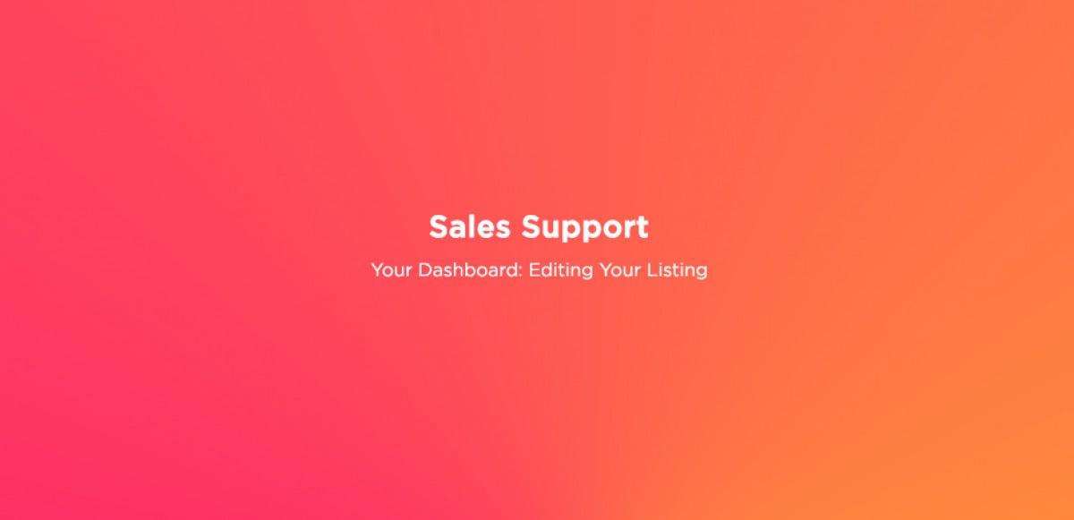 Editing Your Listing