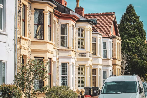 Row of traditional homes in Bristol representing England’s private rented housing sector